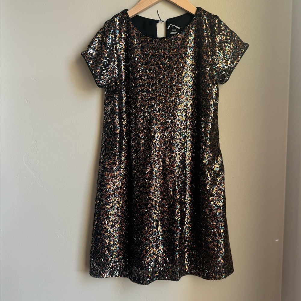 Girls Sequin Party Dress 7/8 Art Class Metallic Sparkle Holiday Gorpcore
